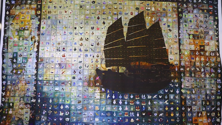 Eight-metre patchwork tells the story of the Maritime Silk Road, co-crafted by UNNC students image1